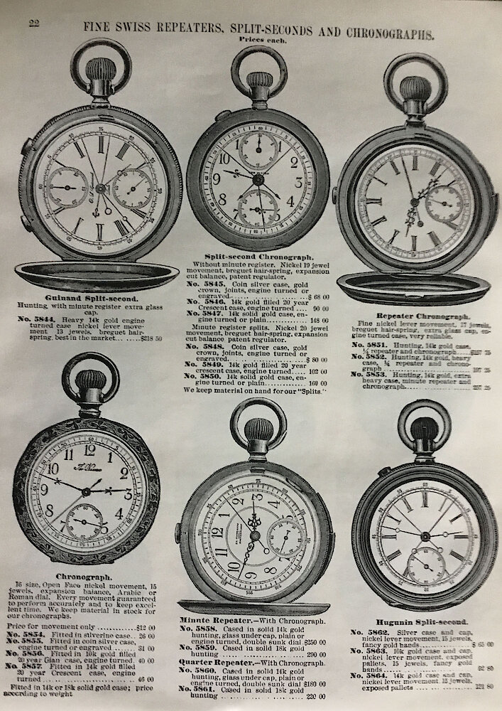 A. C. Becken Watch Catalog (and one page of clocks) > 22. Fine Swiss Repeaters, Split-seconds And Chronographs.