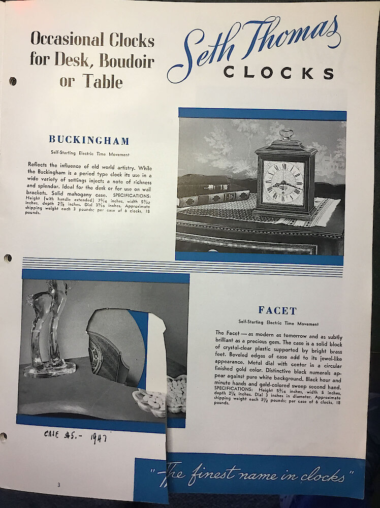Seth Thomas Clocks, Electric & Spring Wound. The Finest Name in Clocks. > 3