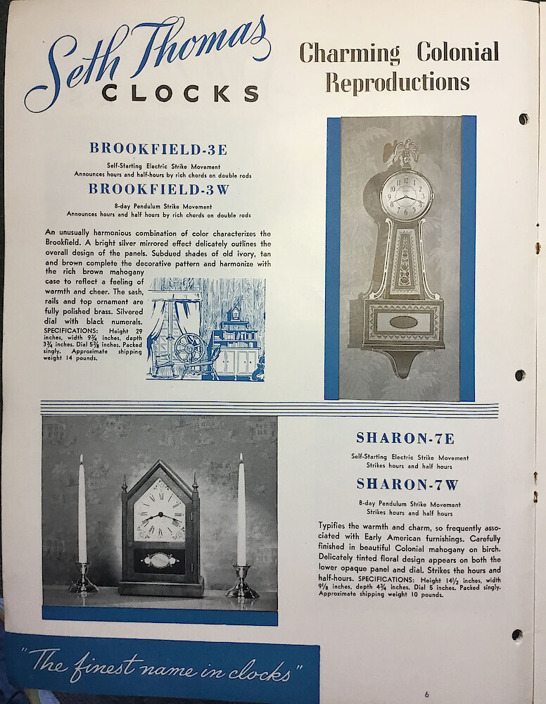 Seth Thomas Clocks, Electric & Spring Wound. The Finest Name in Clocks. > 6