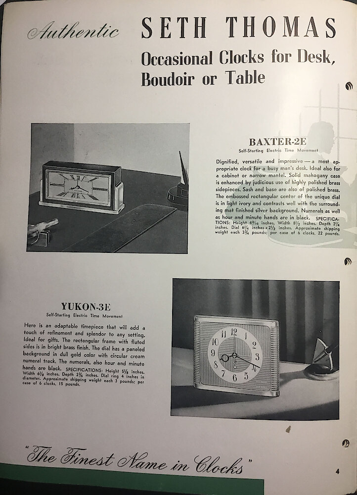 Seth Thomas Clocks, Electric & Spring Wound. The Finest Name in Clocks. > 4