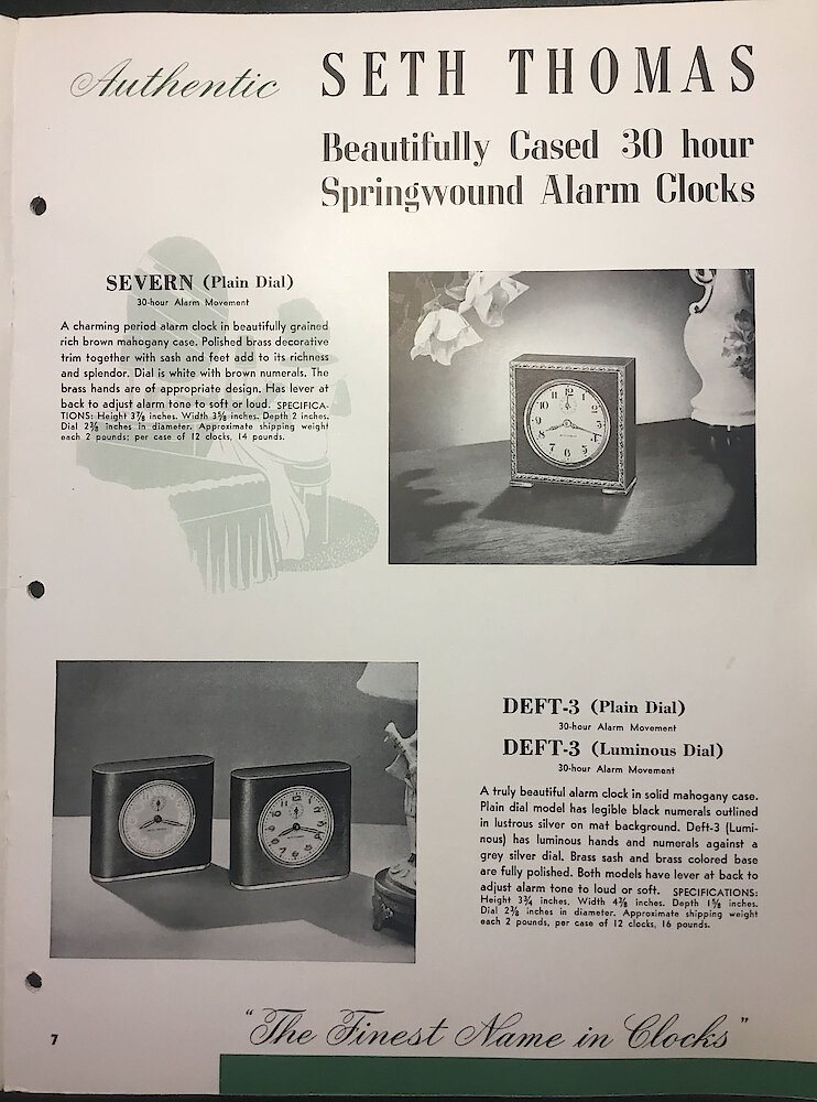 Seth Thomas Clocks, Electric & Spring Wound. The Finest Name in Clocks. > 7