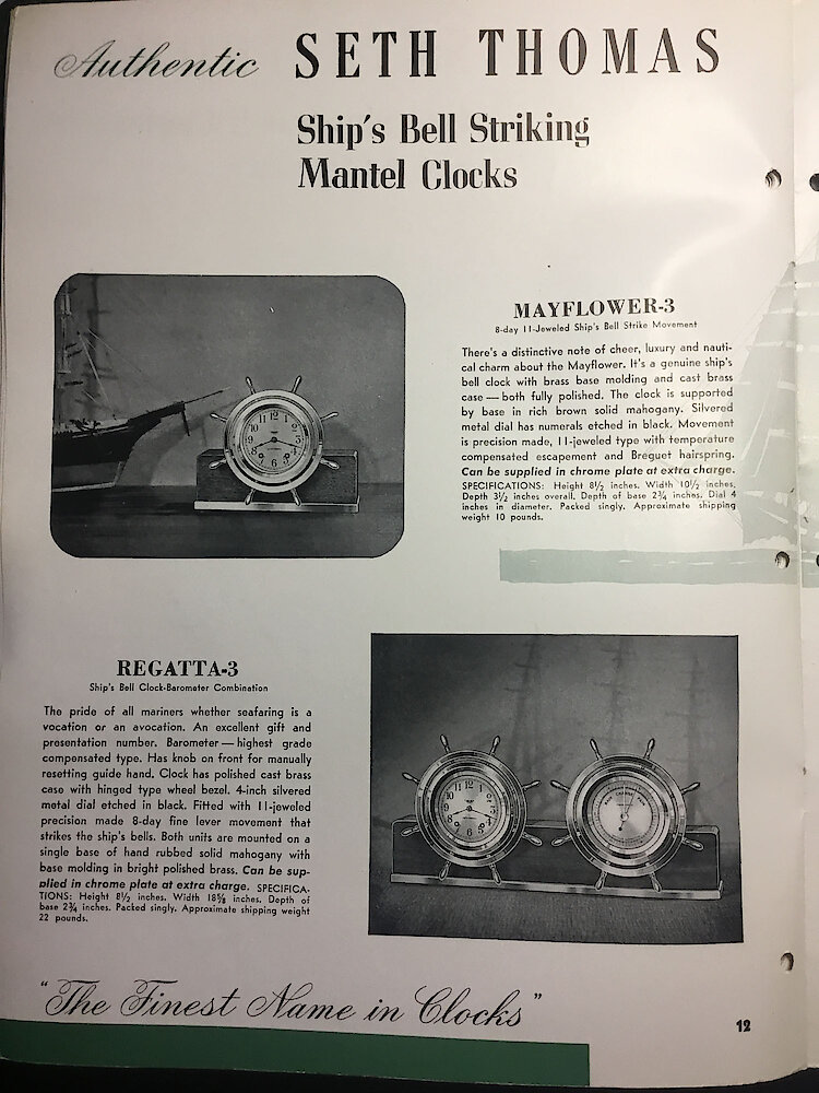 Seth Thomas Clocks, Electric & Spring Wound. The Finest Name in Clocks. > 12