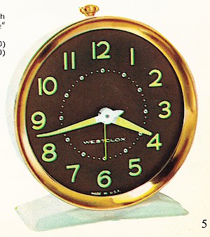 Westclox America Style 7 . America no. 15040. 1963 - 64 catalog p. 5