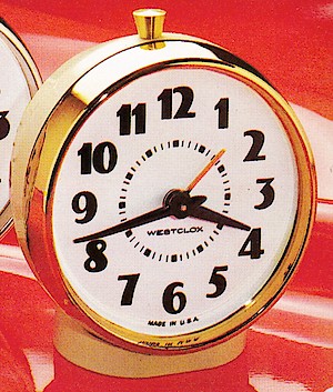 Westclox General Style 2 Alarm Clock. General no. 12189 (ivory). 1978 - 79 catalog, p. 6