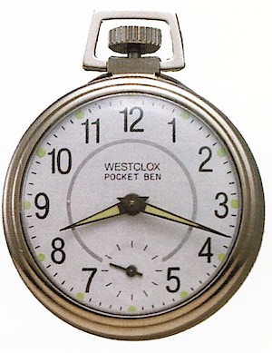 Westclox Pocket Ben Pocket Ben 1990 Pocket Watch. Pocket Ben no. 40312. Westclox 1990 catalog, p. 15