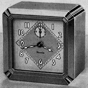 Westclox La Salle Dura Case 61-J Alarm Clock. LaSalle model 406. Tick Talk magazine, Feb. 5, 1931, p. 1