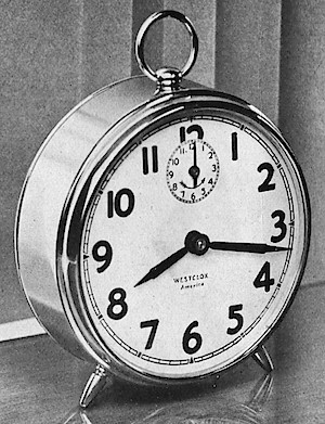 Westclox America Style 3 Alarm Clock. Tick Talk magazine, March 1932; p. 2
