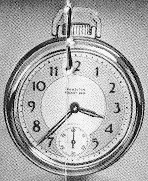 Westclox Pocket Ben Style 4 Pocket Watch. Pocket Ben style 4. Tick Talk magazine, May 1933. This photo shows the style 4 Pocket Ben having a two tone dial that is darker on the outside than the center. The ones I've seen are the opposite, but I believe that the difference is due to lighting (the silver dial center can appear light or dark, depending on the angle of the light source).