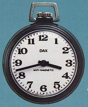 Westclox Dax Style 9 Pocket Watch. Dax no. 40093. 1978 - 79 Westclox catalog, p/ 34