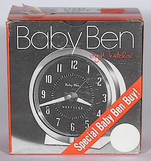 Westclox Baby Ben Style 7 Reissue Black Luminous. Front of box