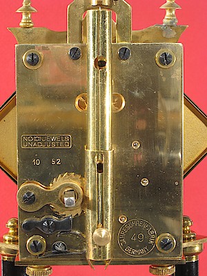 Schatz Standard 400 Day Black Diamond Dial Japanese Lantern Image. Rear view. BP 1281. Dated 10 52.