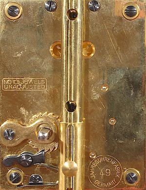 Schatz Standard 400 Day Clock. The movement. Classified as Horolovar plate no. 1278.