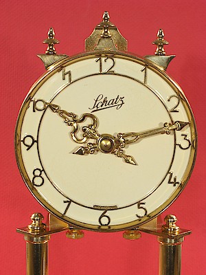 Schatz Standard Narrow Plate 400 Day Clock Ivory Painted Dial
