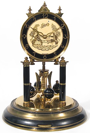 Schatz Standard Black Painted 400 Day Clock Man And Women On Bench Dial