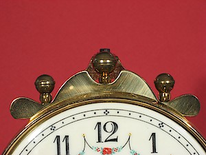 Schatz Standard 400 Day Gufa Style Plates Finials Pendulum. This clock has ball finials instead of the usual spires.