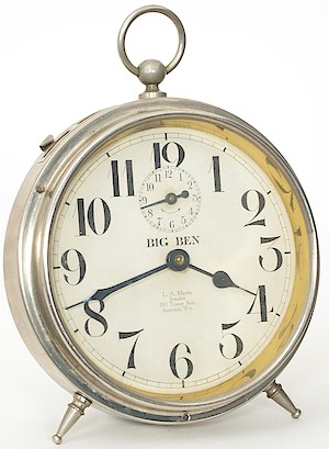 Westclox Big Ben Style 1 Nickel Dealer Imprint Dial. 11-1-13 (November 1, 1913)