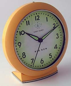 Westclox Big Ben Style 6 Reproduction Orange Quartz. Image courtesy of AlarmClocksOnline.com