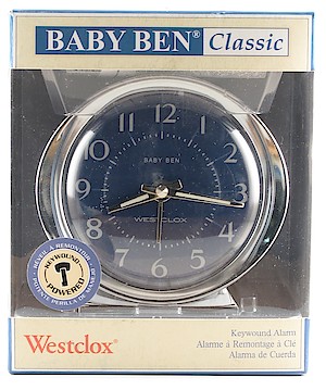 Westclox Reproduction Baby Ben Style 8 Blue Nickel Luminous