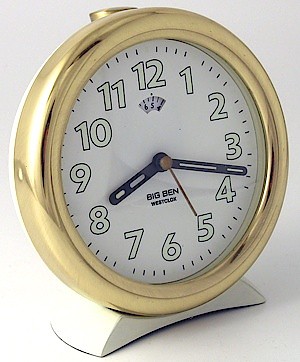 Westclox Big Ben Style 10 Almond Case White Dial. Upright numeral dial