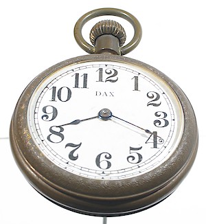 Westclox Dax Style 1 Early Pocket Watch. Dax pocket watch with movement dated 4-7-13