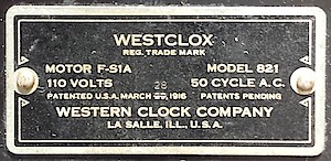 Westclox 1931 Big Ben Black Bakelite Electric Plain 50 Cycles