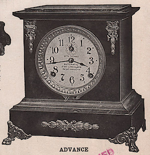 Seth Thomas Advance 8 Day Alarm. 1909 - 1910 Seth Thomas Clock Company Catalog No. 675 -> 3