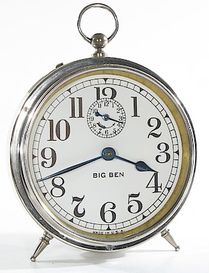 Westclox Big Ben Style 1 Nickel. Dial is a replacement, perhaps this clock should have the standard dial (2.1).