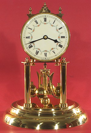 Schatz Standard No Name 400 Roman Numeral Day Clock. Blued steel minute wheel screw.