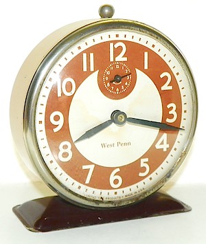 Westclox United Time Products West Penn Maroon Base. Keno Style 3 case.