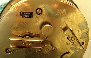 Westclox Big Ben Style 1a Gold Non Luminous Reproduction 1970. 22K GOLD FINISH