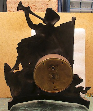 Liberty Bell And Flag Cast Front. Dial says "WESTERN SILVER METAL CO. CHICAGO, ILL."