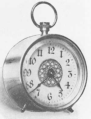 Westclox La Sallita Style 1 Nickel Ivory Dial Gilt Center. 1902 Catalog, The Western Clock Mfg. Company; LaSalle; Illinois; U.S.A. -> 11