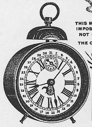 Westclox New York Calendar. ca. 1899 Western Clock Mfg. Co. Advertisement