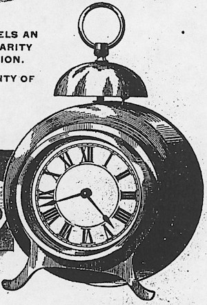 Westclox La Reine Lookout Style 1 Brass. ca. 1899 Western Clock Mfg. Co. Advertisement