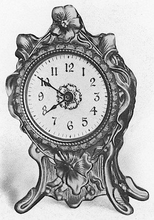 Westclox Pansy Silver Gray Plate. 1904 Western Clock Mfg. Co. Catalog (missing pp. 21 - 24); La Salle; Illinois -> 29