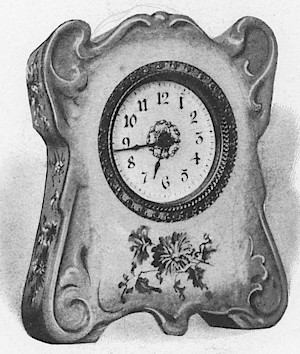 Westclox Porcelain With Ears Maroon. 1904 Western Clock Mfg. Co. Catalog (missing pp. 21 - 24); La Salle; Illinois -> 35