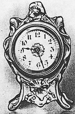 Westclox Pansy Silver Gray Plate. 1907 Western Clock Manufacturing Company Catalog - PHOTOCOPY -> 35