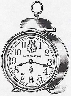 Westclox Alternating Alarm. 1910-lasallita-tiger-alternating-ironclad. Year 1910