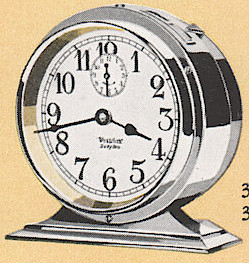 Westclox Baby Ben Style 2 Nickel Luminous. 1930 Westclox Color Brochure; Western Clock Company; La Salle; Illinois; USA -> 1930s-colors-1