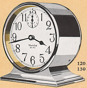 Westclox Ben Hur Style 1 Nickel Luminous. 1930 Westclox Color Brochure; Western Clock Company; La Salle; Illinois; USA -> 1930s-colors-1