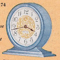 Westclox Tiny Tim Green Crackle. 1930 Westclox Color Brochure; Western Clock Company; La Salle; Illinois; USA -> 1930s-colors-2