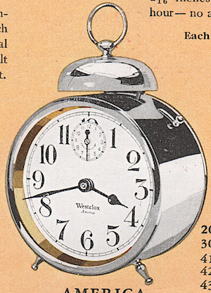 Westclox America Style 2a Green. 1930 Westclox Color Brochure; Western Clock Company; La Salle; Illinois; USA -> 1930s-colors-2