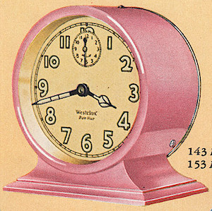 Westclox Ben Hur Style 1 Red Luminous. 1930 Westclox Color Brochure; Western Clock Company; La Salle; Illinois; USA -> 1930s-colors-4