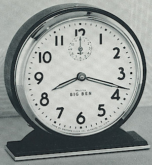 Westclox Big Ben Style 4 Chime Alarm Black Plain. 1935 Westclox Catalog -> 2