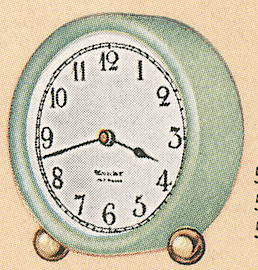 Westclox Tom Thumb Green. 1931 Westclox Color Catalog Pages, C. M. McClung & Co. -> 298D