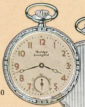 Westclox Country Club Pocket Watch. 1931 Westclox Color Catalog Pages, C. M. McClung & Co. -> 298D