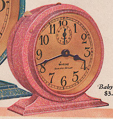 Westclox Baby Ben Style 2 Old Rose Crackle Non Luminous. 1929-5-4-p1-SP. May 4, 1929 Saturday Evening Post, p. 1