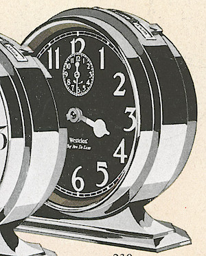 Westclox Big Ben Style 2 Nickel Luminous. 1930 Westclox Color Catalog Pages, Helena Hardware Co. -> 347