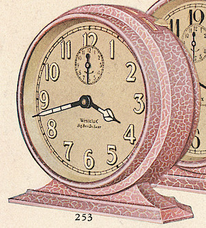 Westclox Big Ben Style 2 Old Rose Crackle Luminous. 1930 Westclox Color Catalog Pages, Helena Hardware Co. -> 348