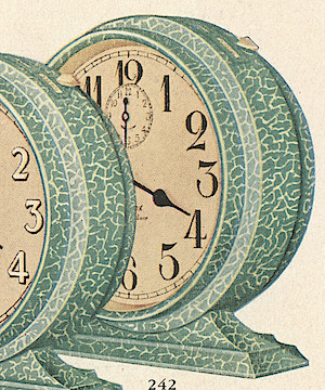 Westclox Big Ben Style 2 Green Crackle Non Luminous. 1930 Westclox Color Catalog Pages, Helena Hardware Co. -> 348